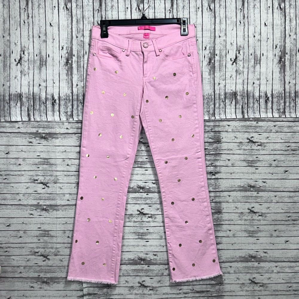 Lilly Pulitzer South Ocean Crop Flare Polka Dot Jeans